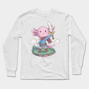 Cute axolotl hero Long Sleeve T-Shirt